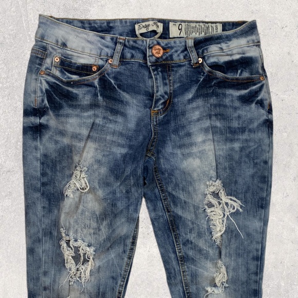 Indigo Rein Perfectly Distressed Destroyed Jeans - Size 9 - Picture 2 of 11